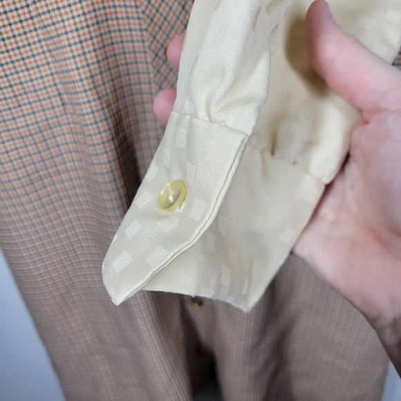 Vintage 70s California Girl Cream Houndstooth Button Up Shirt Dress Small READ - Picture 4 of 10